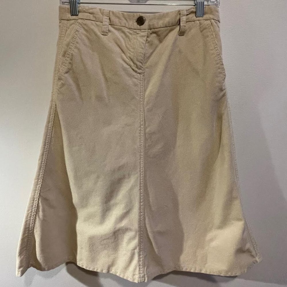 J. Crew Corduroy Skirt, Ivory White, size 0, A-line, Knee length
